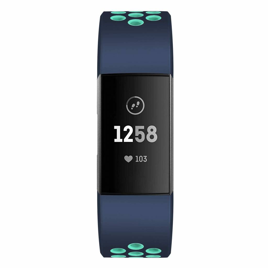 Cinturino doppio sport per Fitbit Charge 3 & 4 - blu scuro blu chiaro