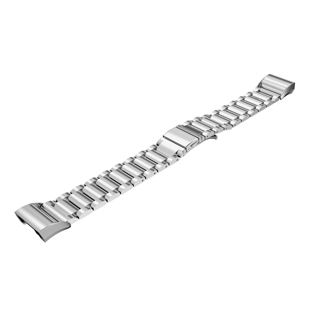 Cinturino a maglie in acciaio con perline per Fitbit Charge 2 - argento