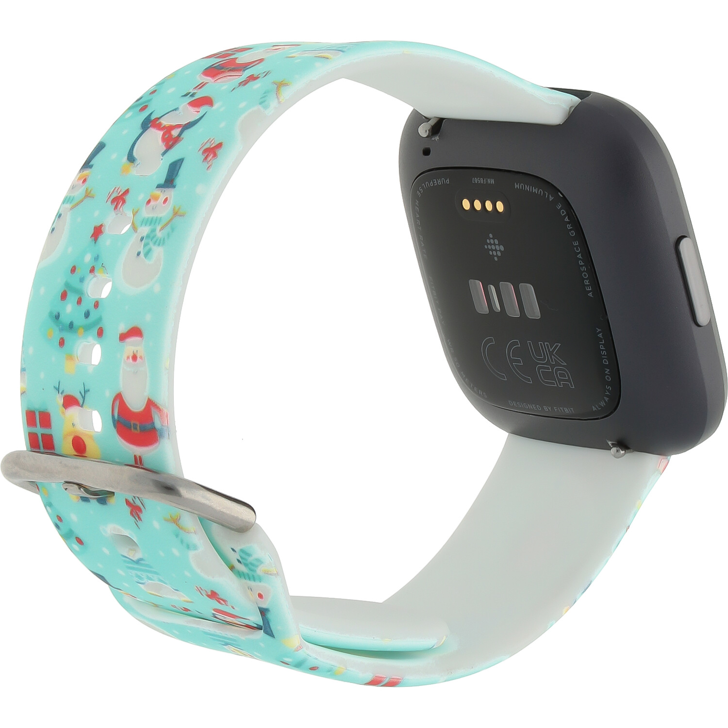 Cinturino sport con stampa per Fitbit Versa - verde natalizio