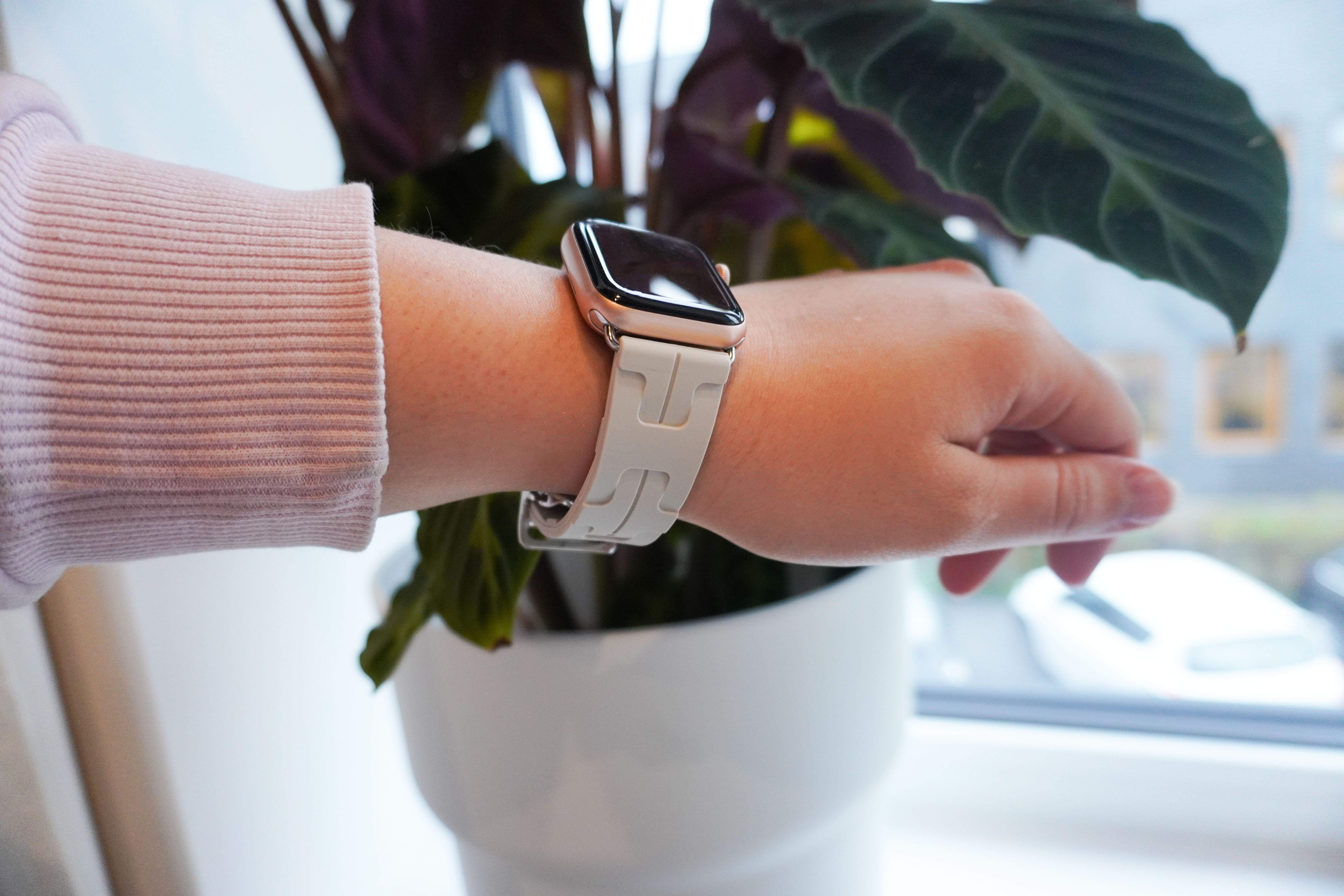 Cinturino sport Hermès simple tour kilim Apple Watch - galassia