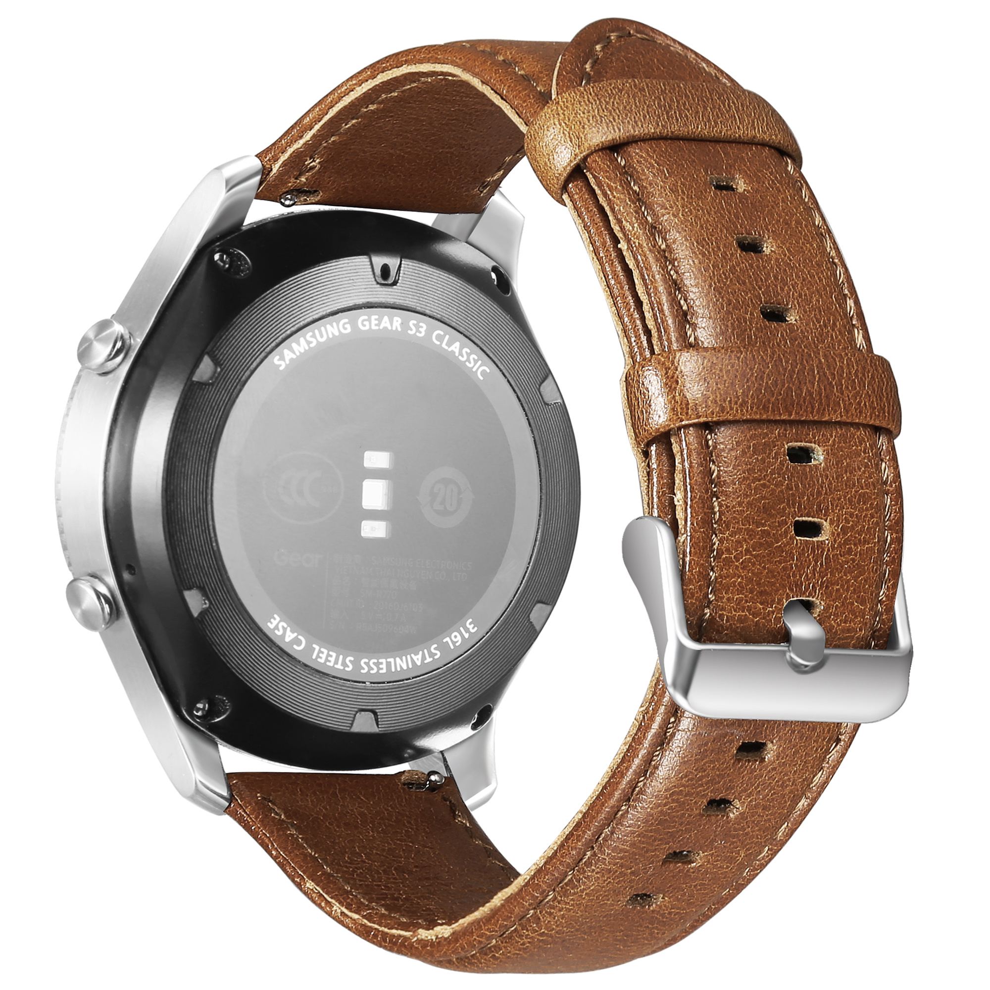 Cinturino in vera pelle per Samsung Galaxy Watch - marrone chiaro
