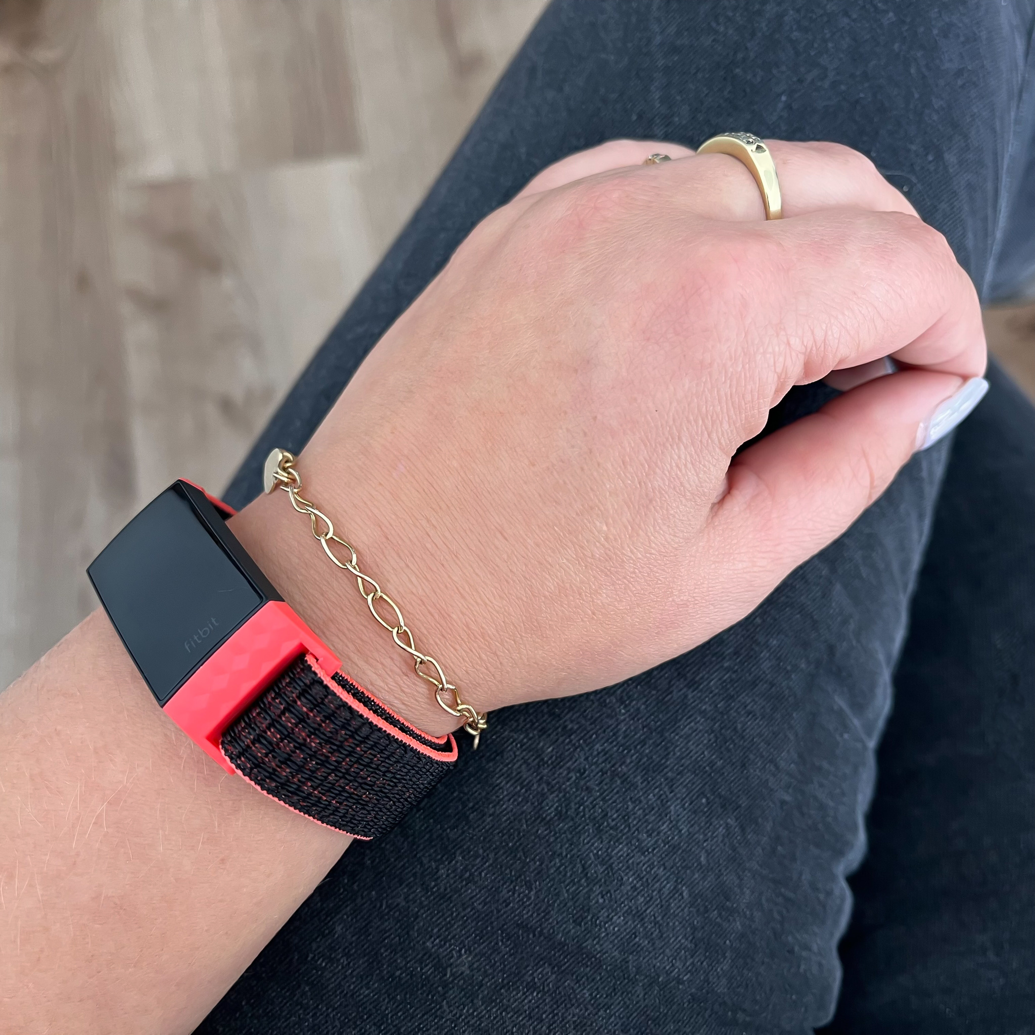 Cinturino in nylon per Fitbit Charge 3 & 4 - rosa nero