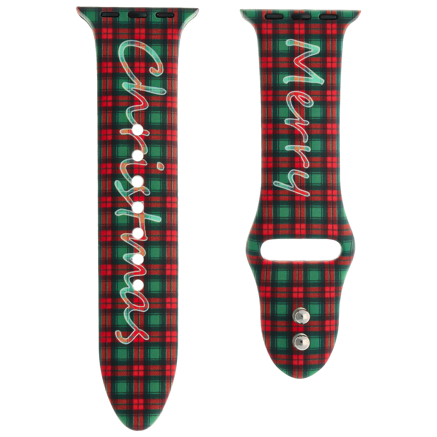 Cinturino sport con stampa per Apple Watch - Natale a scacchi
