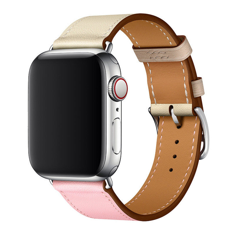 Cinturino a cantare tour in pelle per Apple Watch - bianco rosa