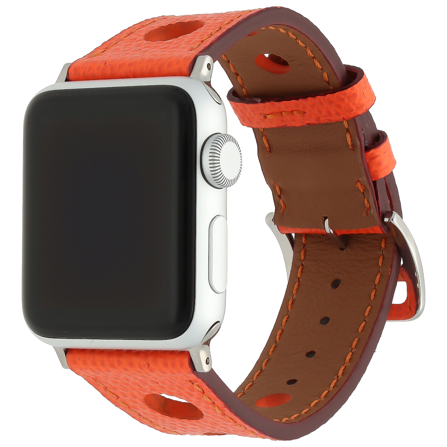 Cinturino hermes in pelle per Apple Watch - arancione