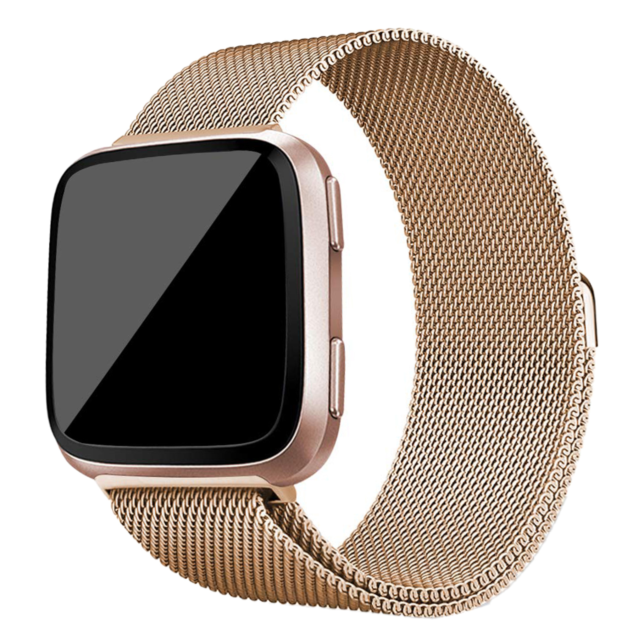 Cinturino loop in maglia milanese per Fitbit Versa - oro rosa