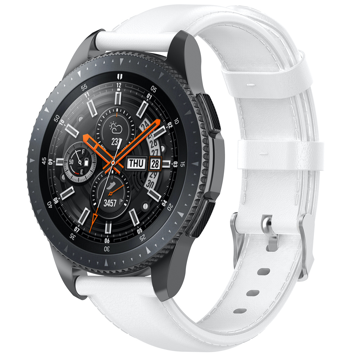 Cinturino in pelle per Garmin Vivoactive / Vivomove - bianco