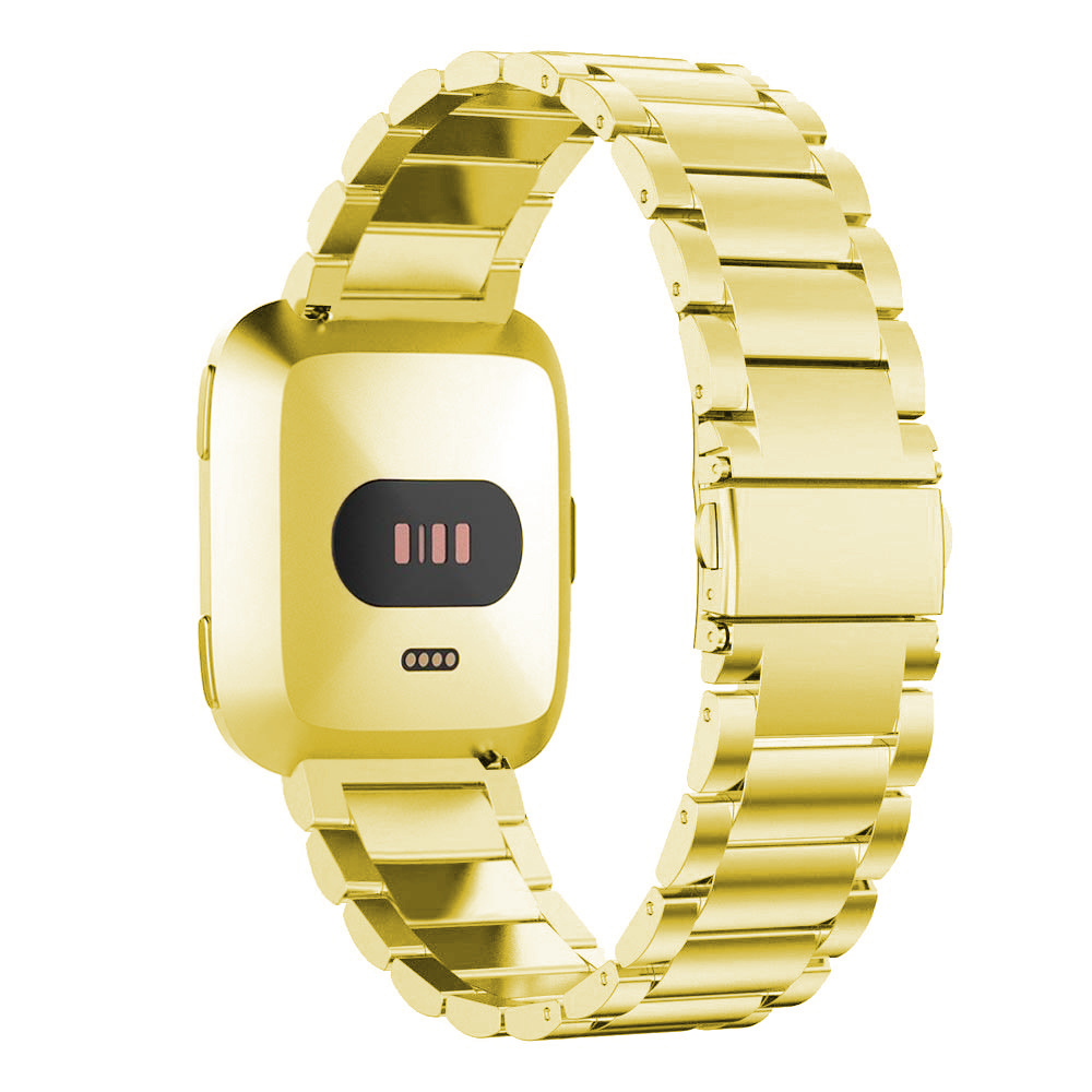 Cinturino a maglie in acciaio con perline per Fitbit Versa - oro