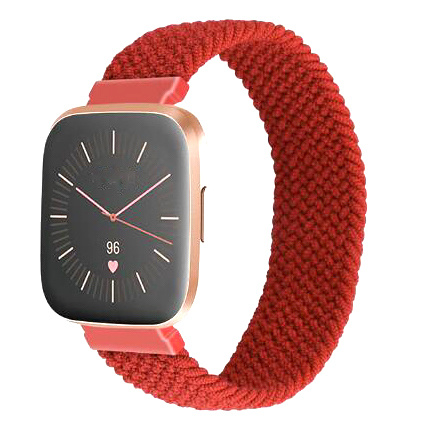 Cinturino Solo intrecciato in nylon per Fitbit Versa - rosso