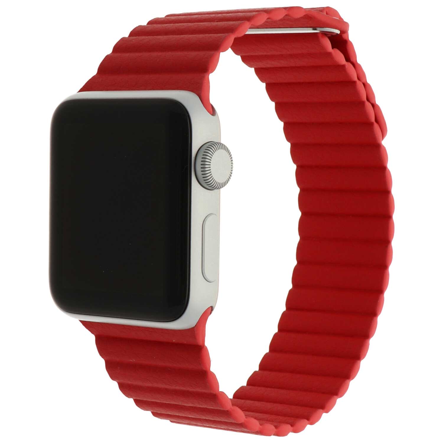 Cinturino a costine in pelle per Apple Watch - rosso