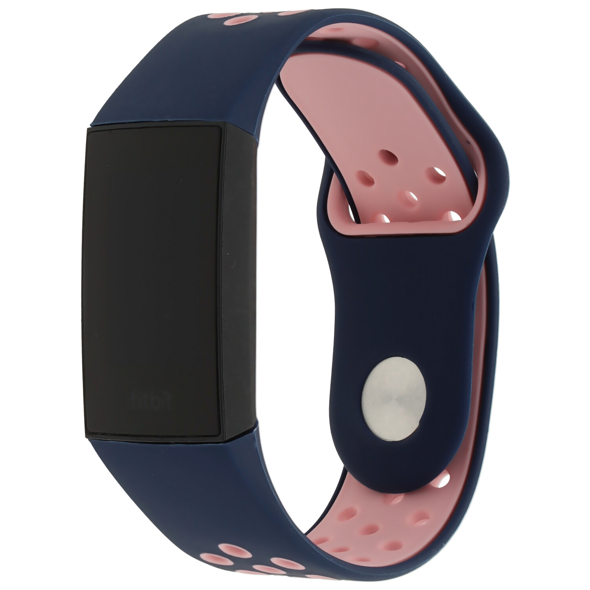 Cinturino doppio sport per Fitbit Charge 3 & 4 - blu scuro rosa