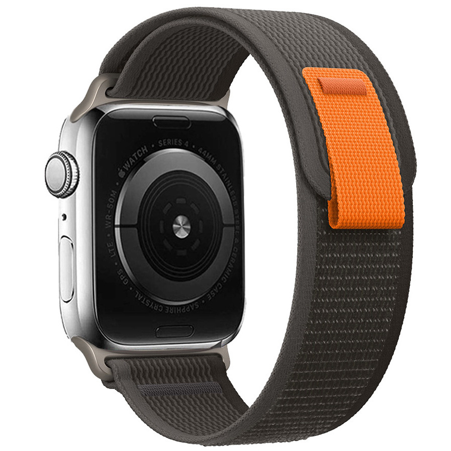 Cinturino trail in nylon per Apple Watch - nero grigio