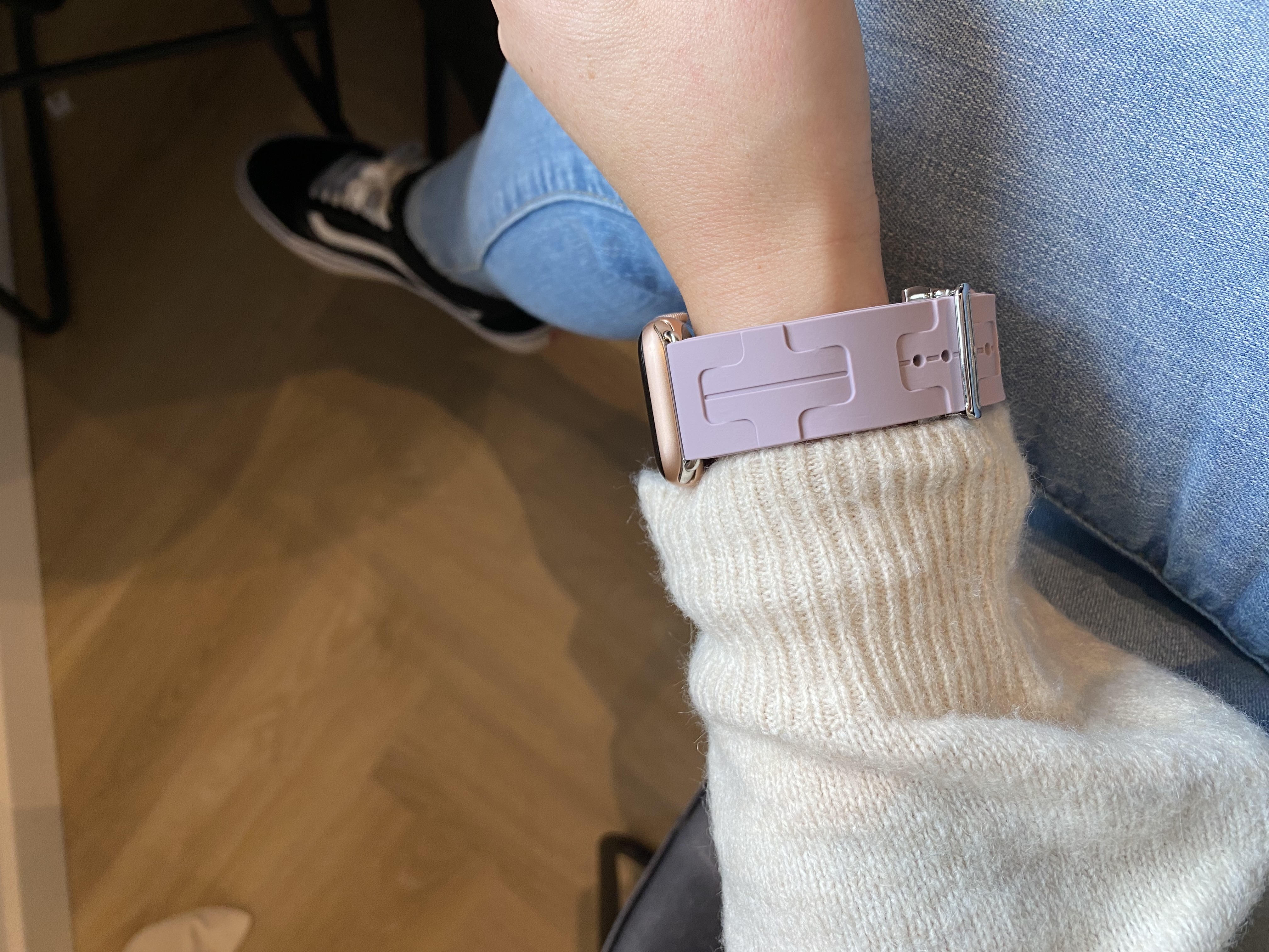 Cinturino sport Hermès simple tour kilim Apple Watch - viola