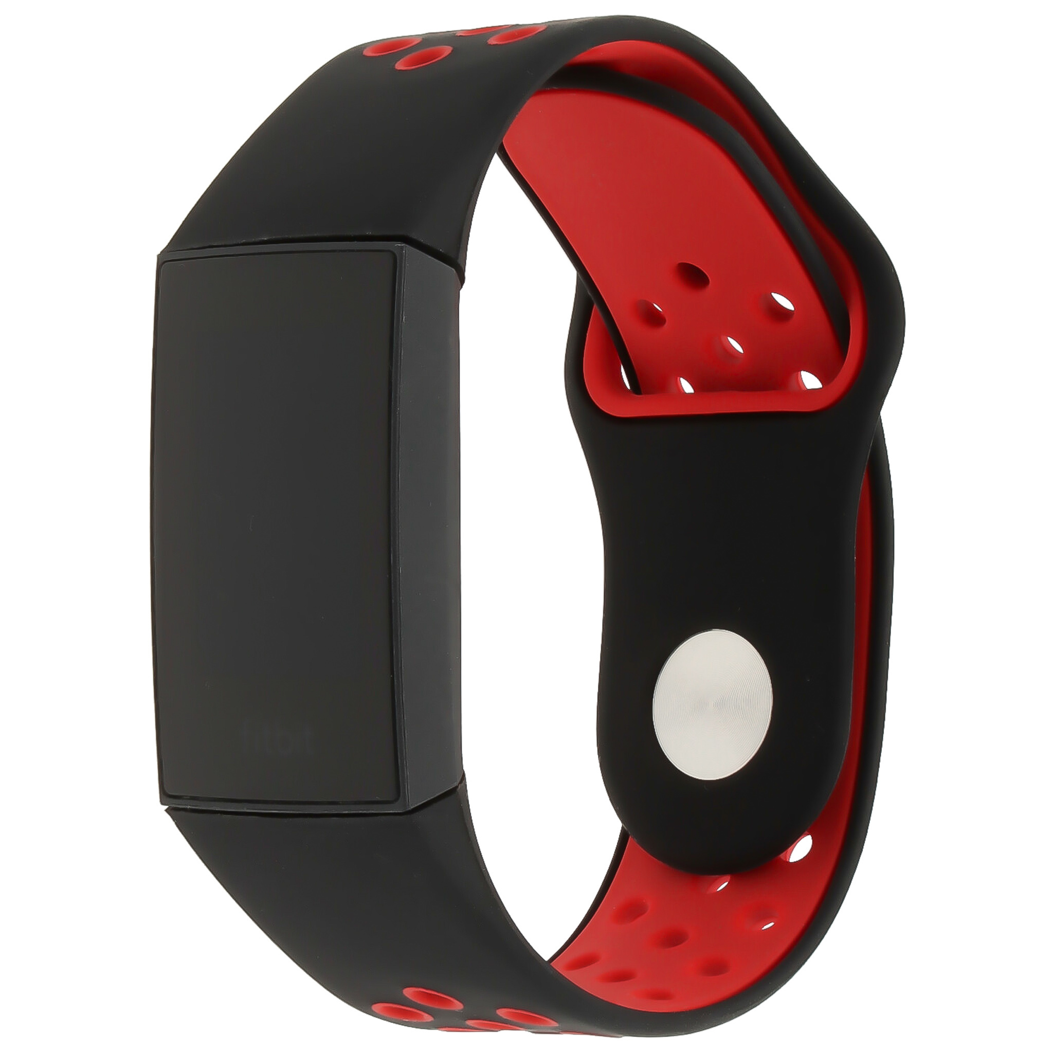 Cinturino doppio sport per Fitbit Charge 3 & 4 - nero rosso
