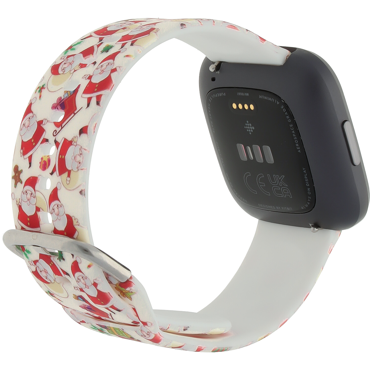 Cinturino sport con stampa per Fitbit Versa - natale babbo natale rosso