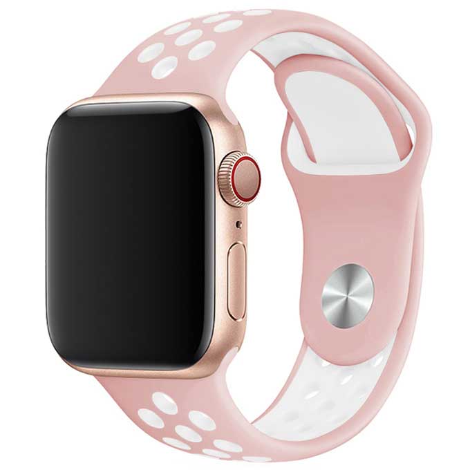 Cinturino doppio sport per Apple Watch - rosa chiaro bianco