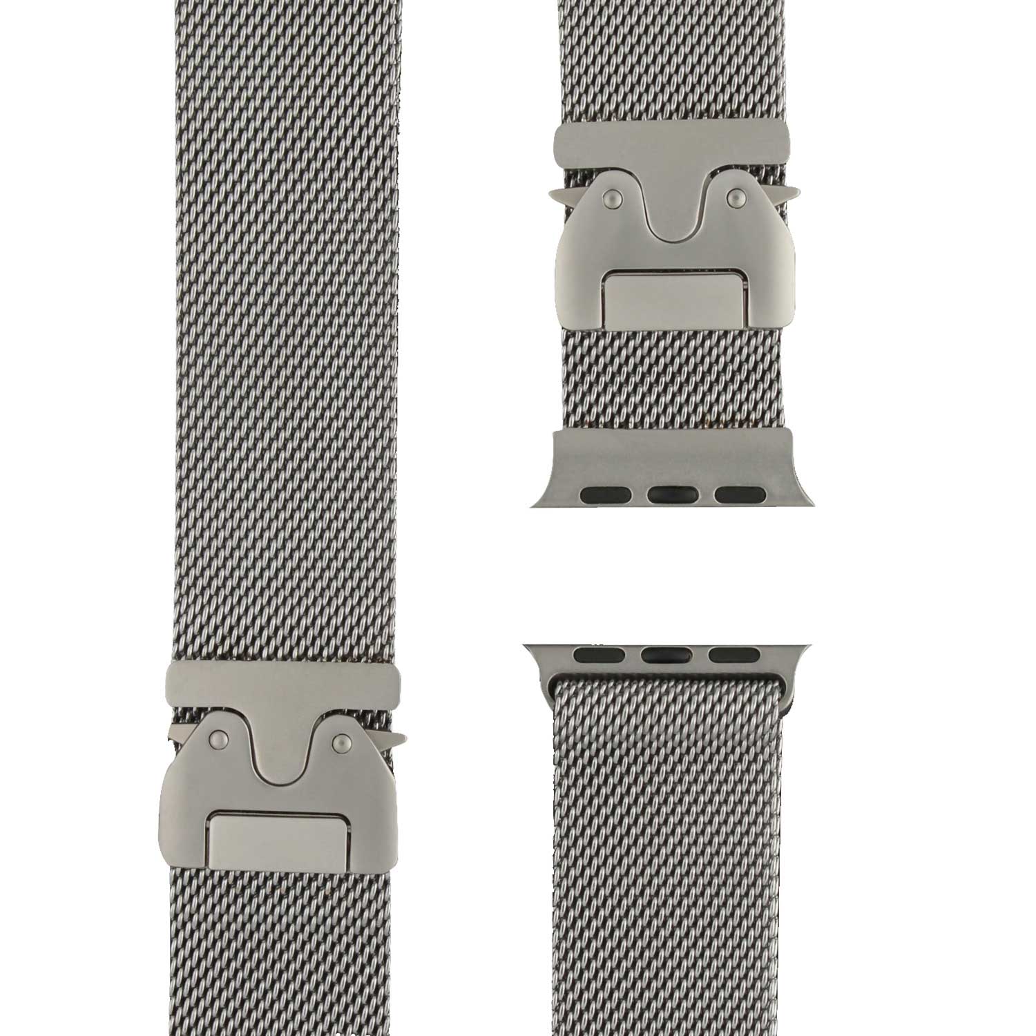 Cinturino loop in fibbia milanese per Apple Watch - titanio argento