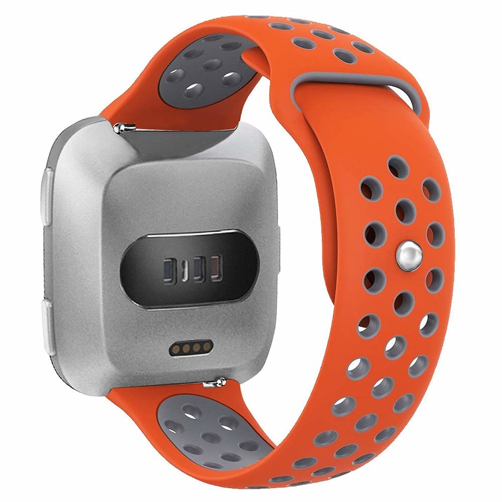 Cinturino doppio sport per Fitbit Versa - grigio arancio