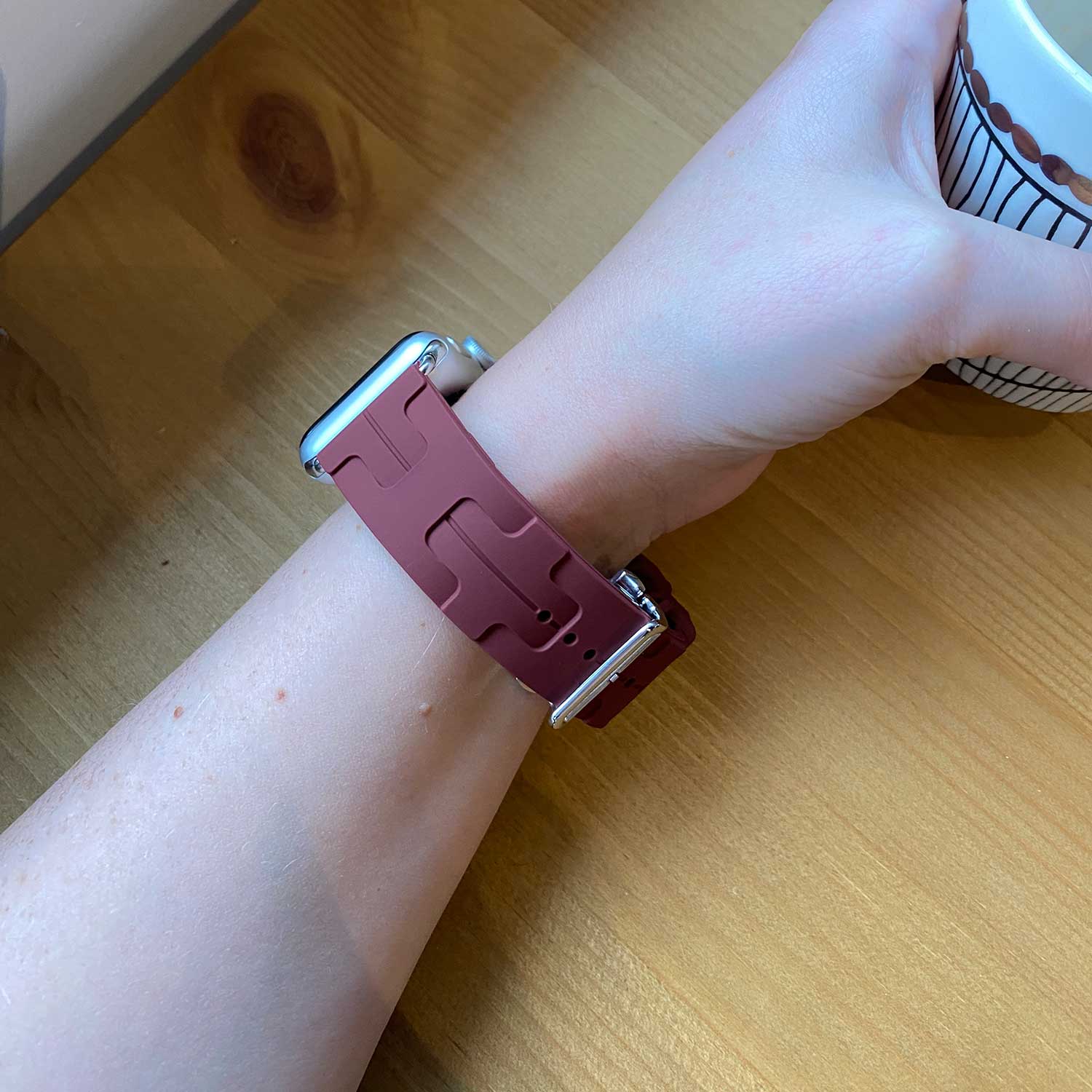 Cinturino sport Hermès simple tour kilim Apple Watch - rosso
