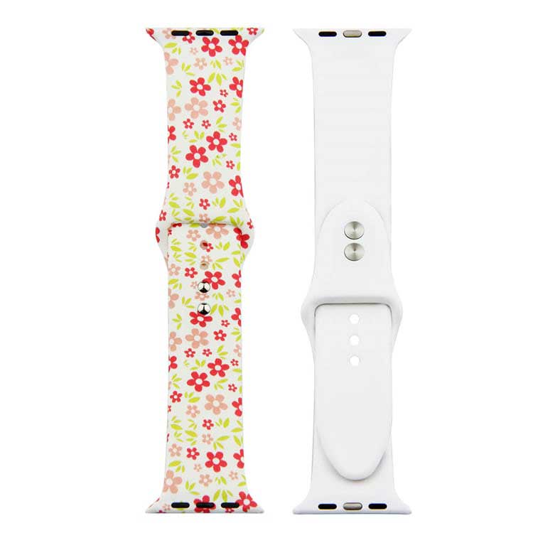 Cinturino sport con stampa per Apple Watch - rosso floreale