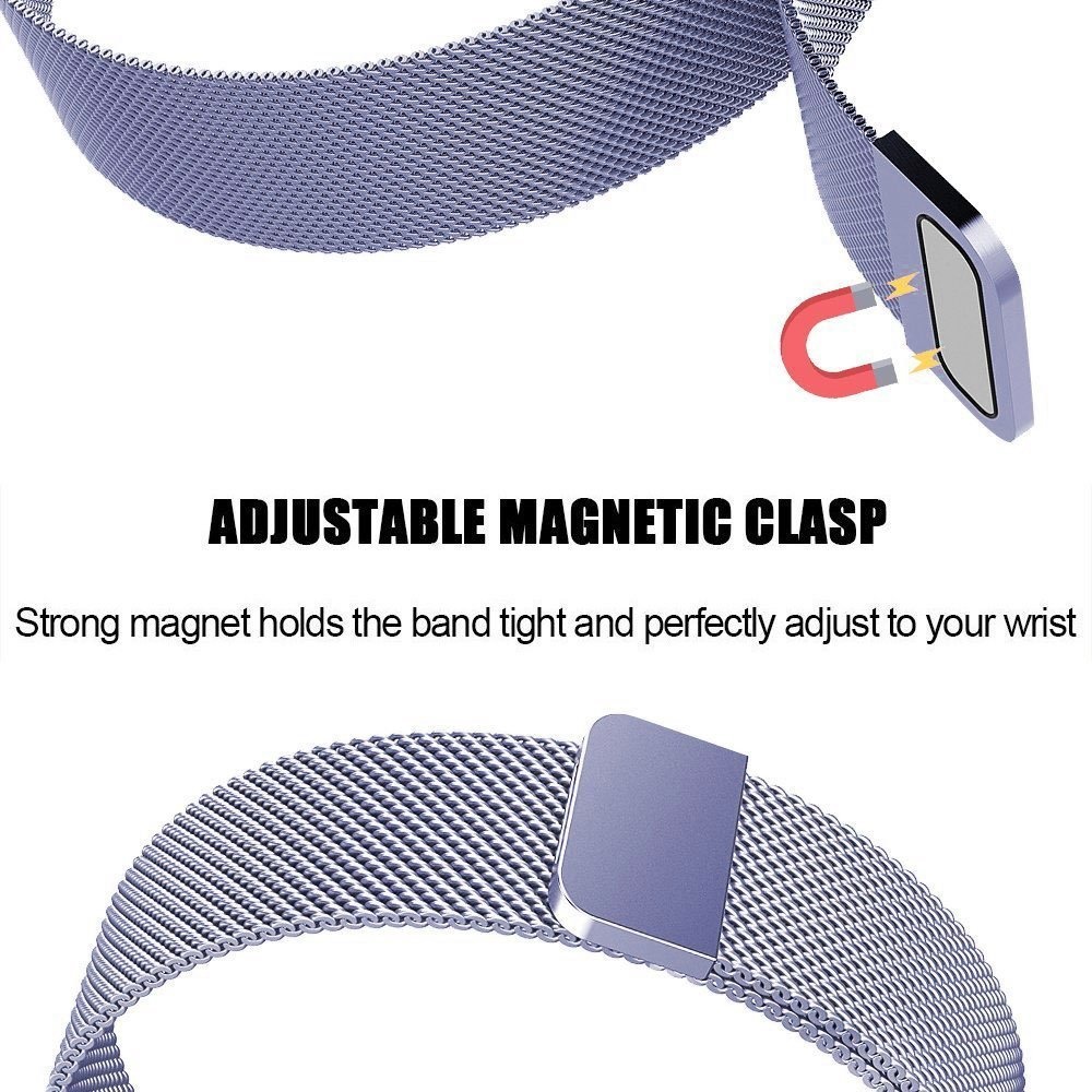 Cinturino loop in maglia milanese per Fitbit Versa - lavanda