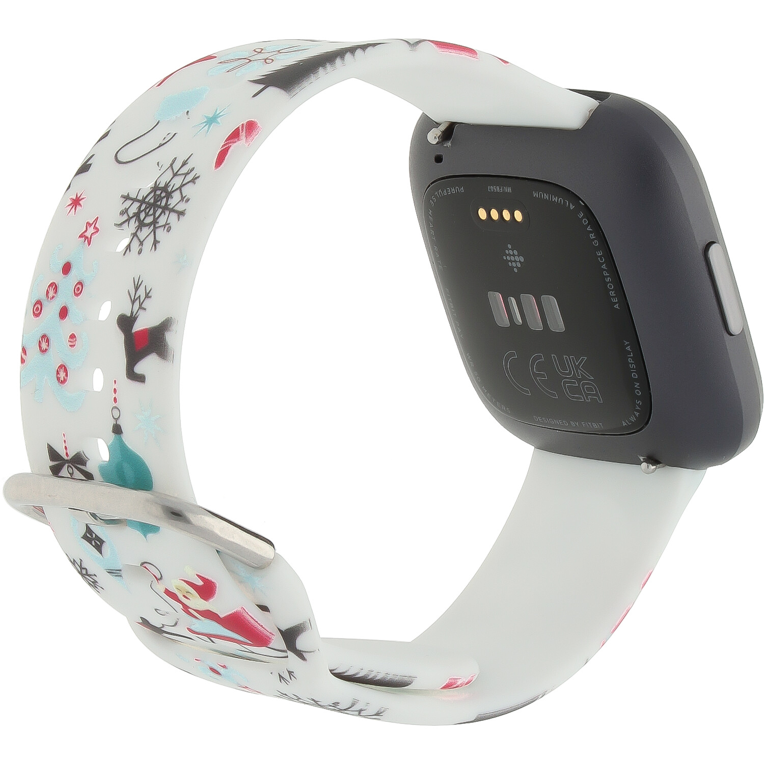 Cinturino sport con stampa per Fitbit Versa - natale bianco