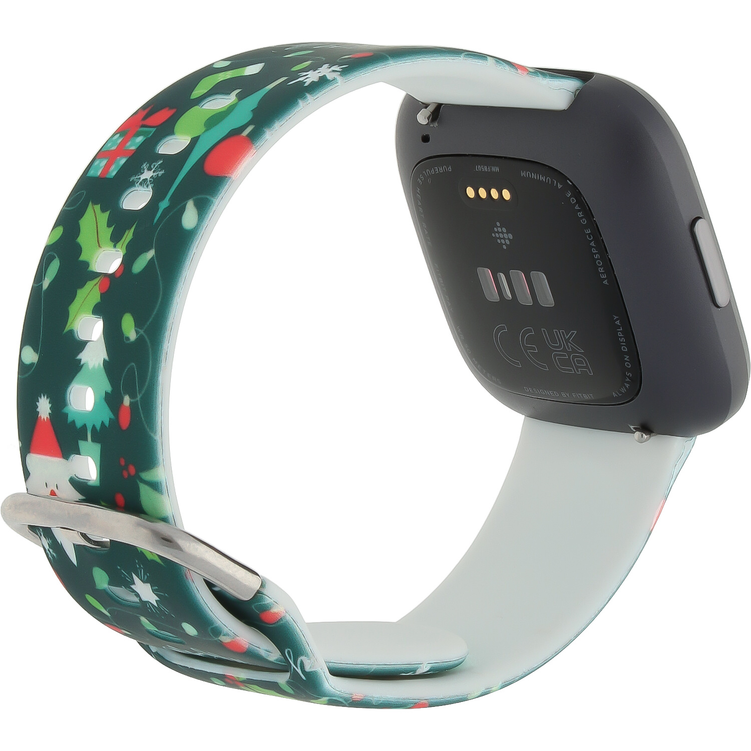 Cinturino sport con stampa per Fitbit Versa - natale verde scuro