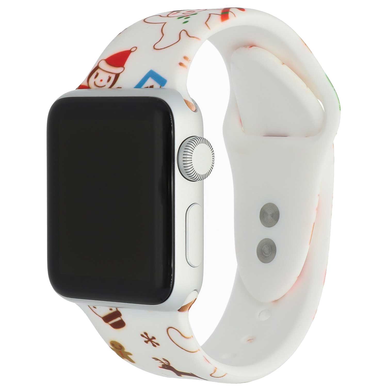Cinturino sport con stampa per Apple Watch - Pupazzo di neve natalizio bianco