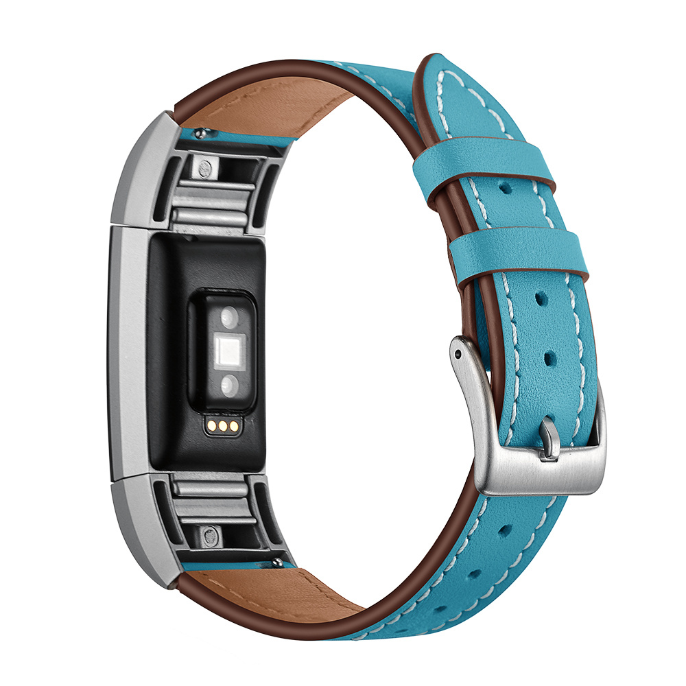 Cinturino in pelle premium per Fitbit Charge 2 - azzurro