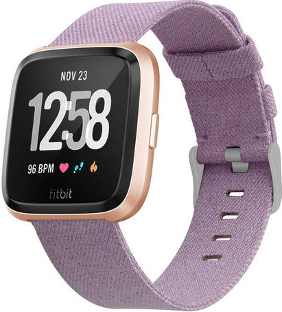 Cinturino con fibbia in nylon per Fitbit Versa - lavanda