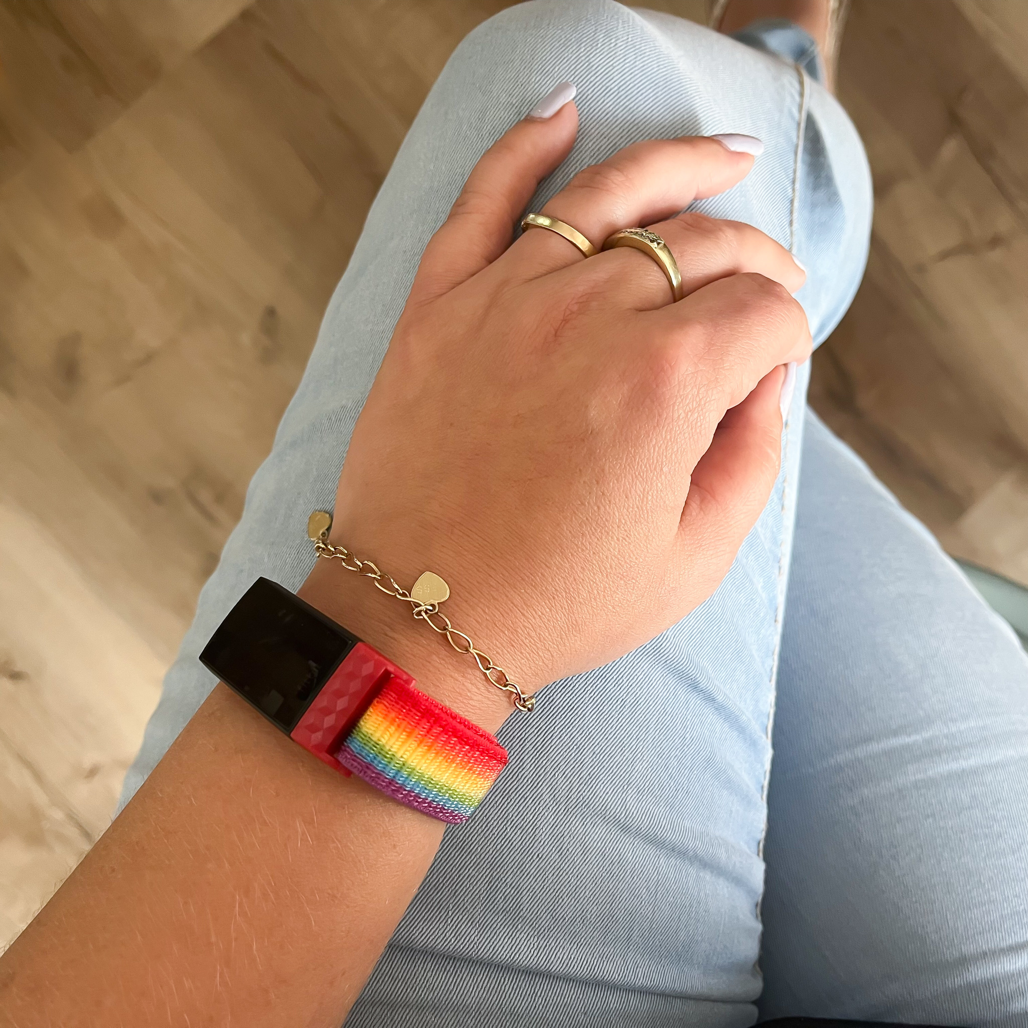 Cinturino in nylon per Fitbit Charge 3 & 4 - arcobaleno