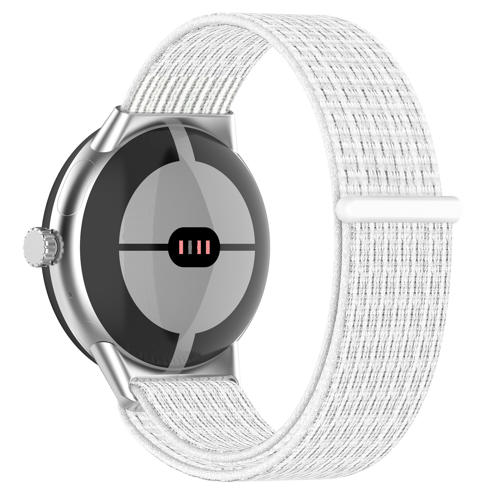 Cinturino nylon sport loop per Google Pixel Watch - bianco