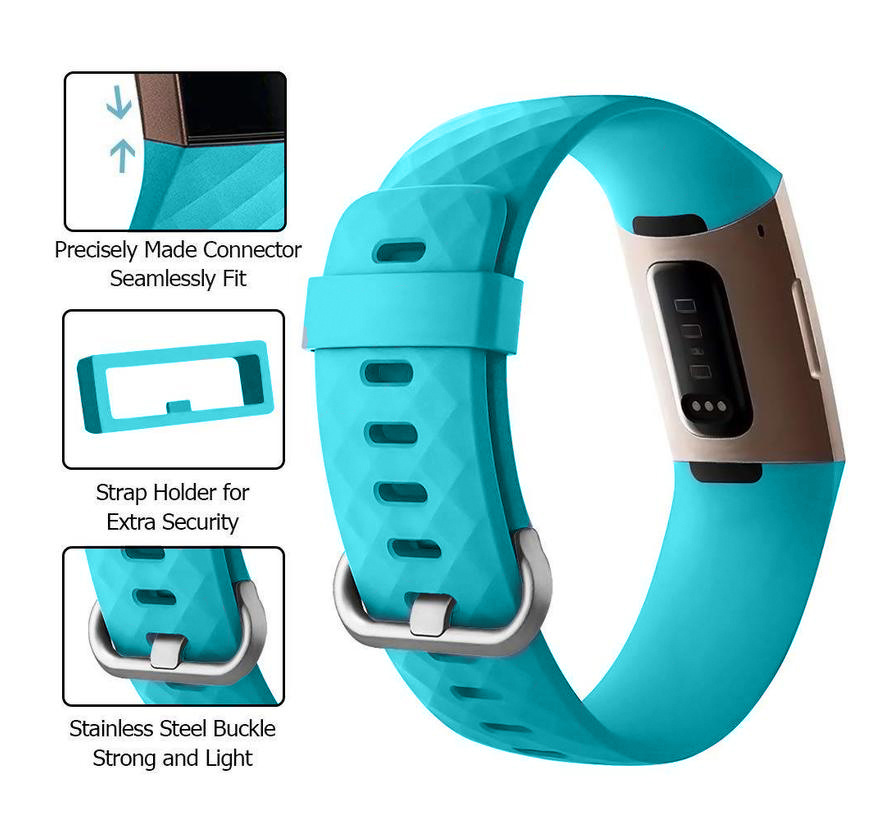 Cinturino sport waffle per Fitbit Charge 3 & 4 - verde acqua