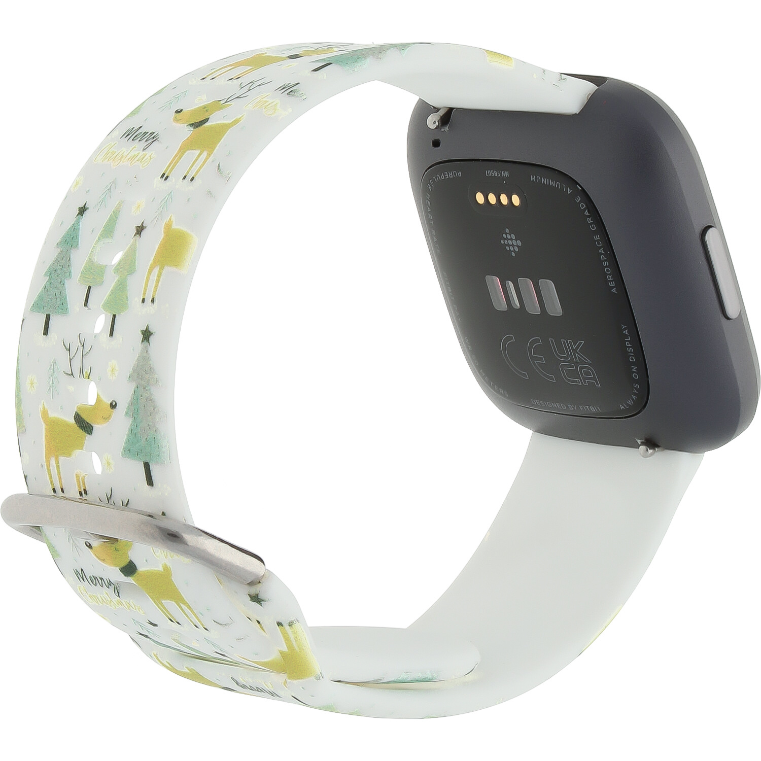 Cinturino sport con stampa per Fitbit Versa - natale albero di natale bianco