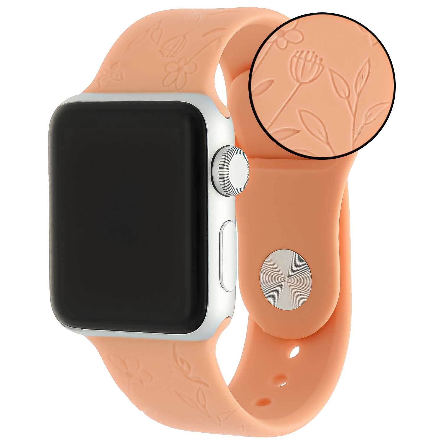 Cinturino sport con stampa per Apple Watch - arancione floreale