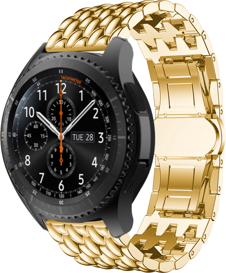 Cinturino a maglie in acciaio con drago per Samsung Galaxy Watch - oro