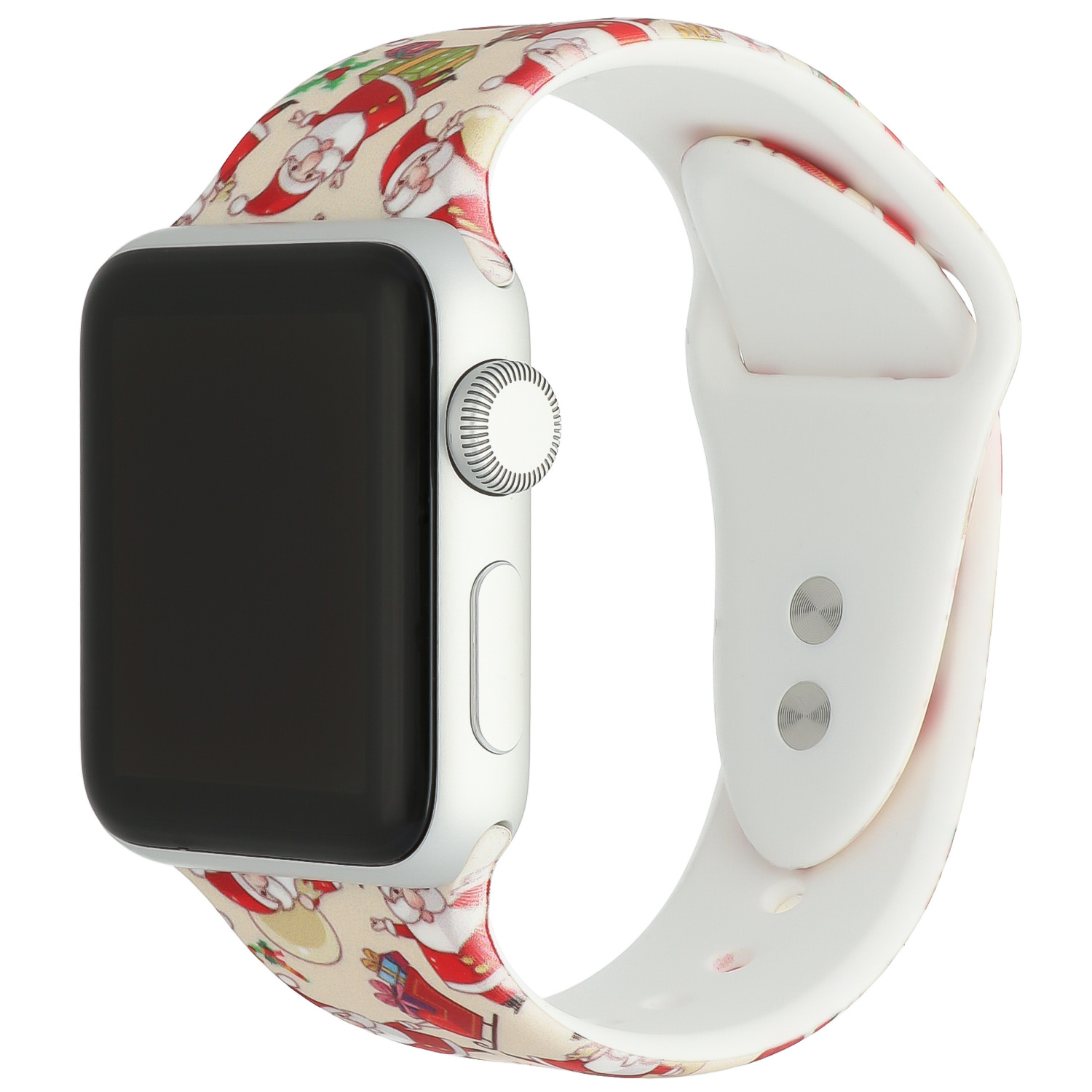 Cinturino sport con stampa per Apple Watch - Babbo Natale rosso