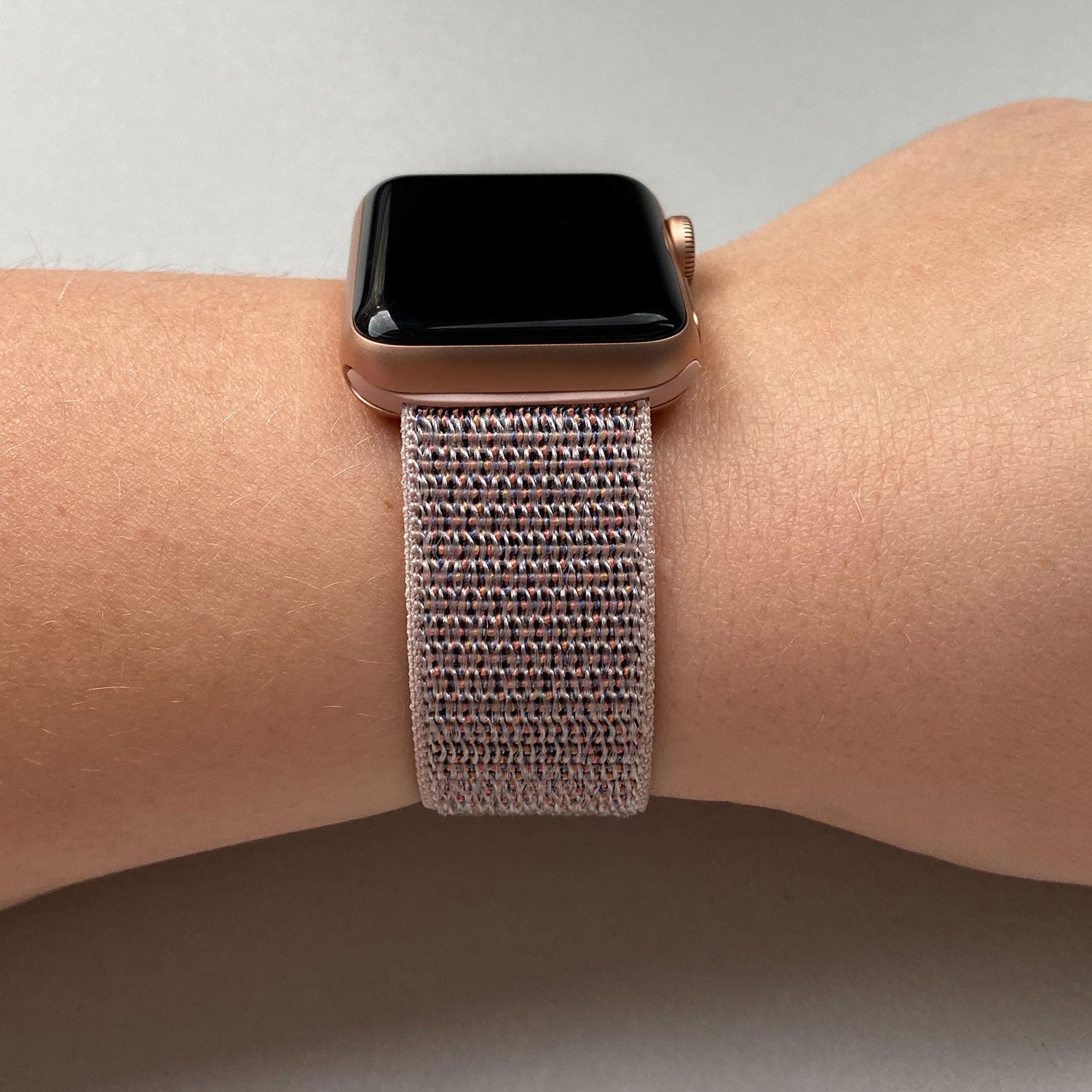 Cinturino nylon sport loop per Apple Watch - sabbia rosa