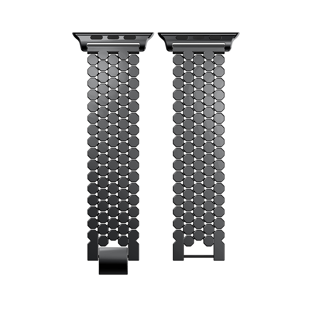 Cinturino a maglie in acciaio a forma di pesce per Apple Watch - nero
