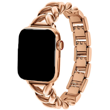 Cinturino a maglie in acciaio a forma di cuore per Apple Watch - Lisa oro rosa