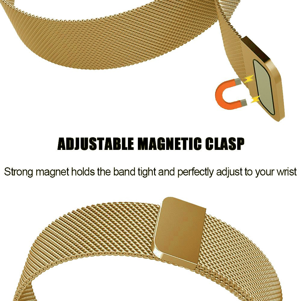 Cinturino loop in maglia milanese per Fitbit Versa - oro