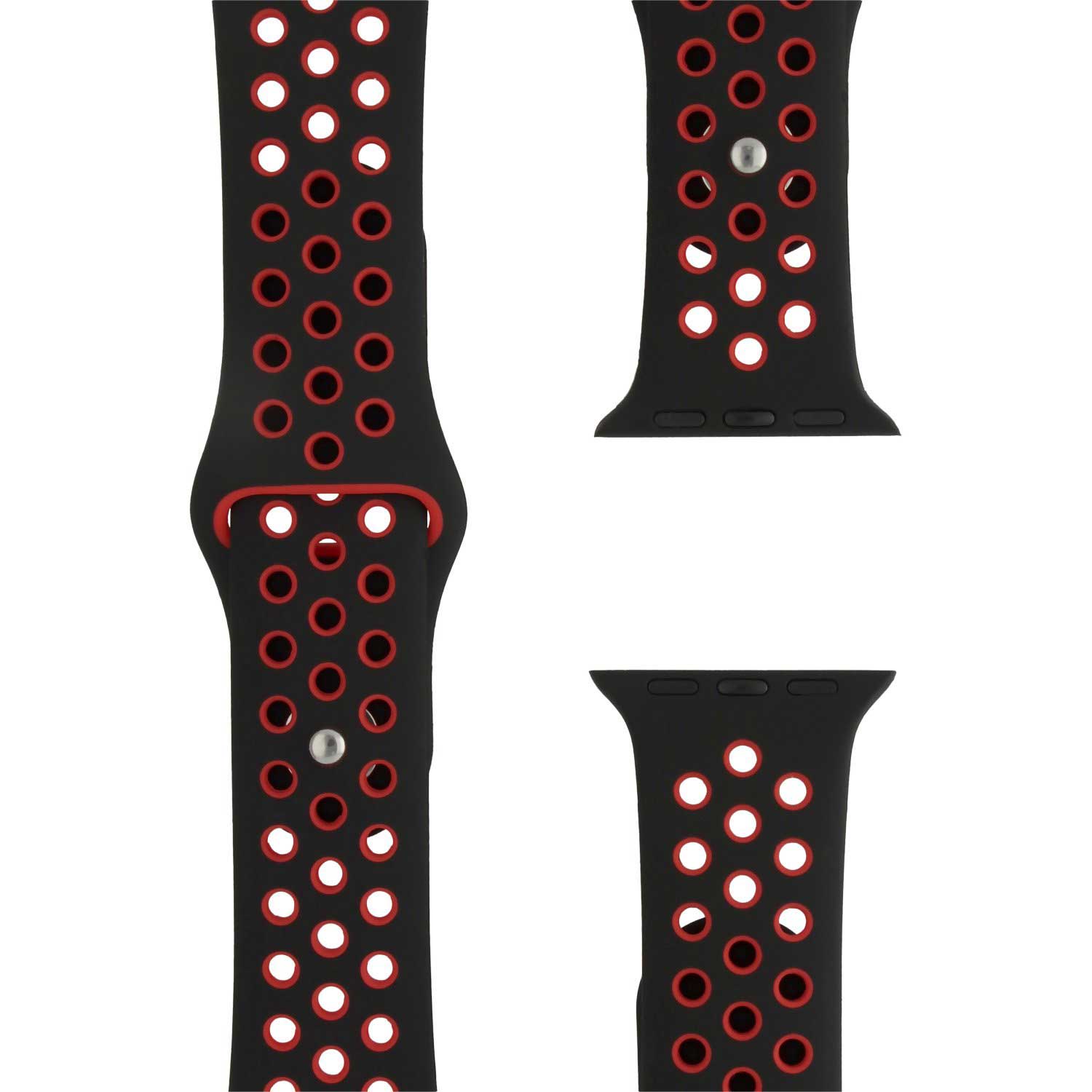 Cinturino doppio sport per Apple Watch - nero rosso