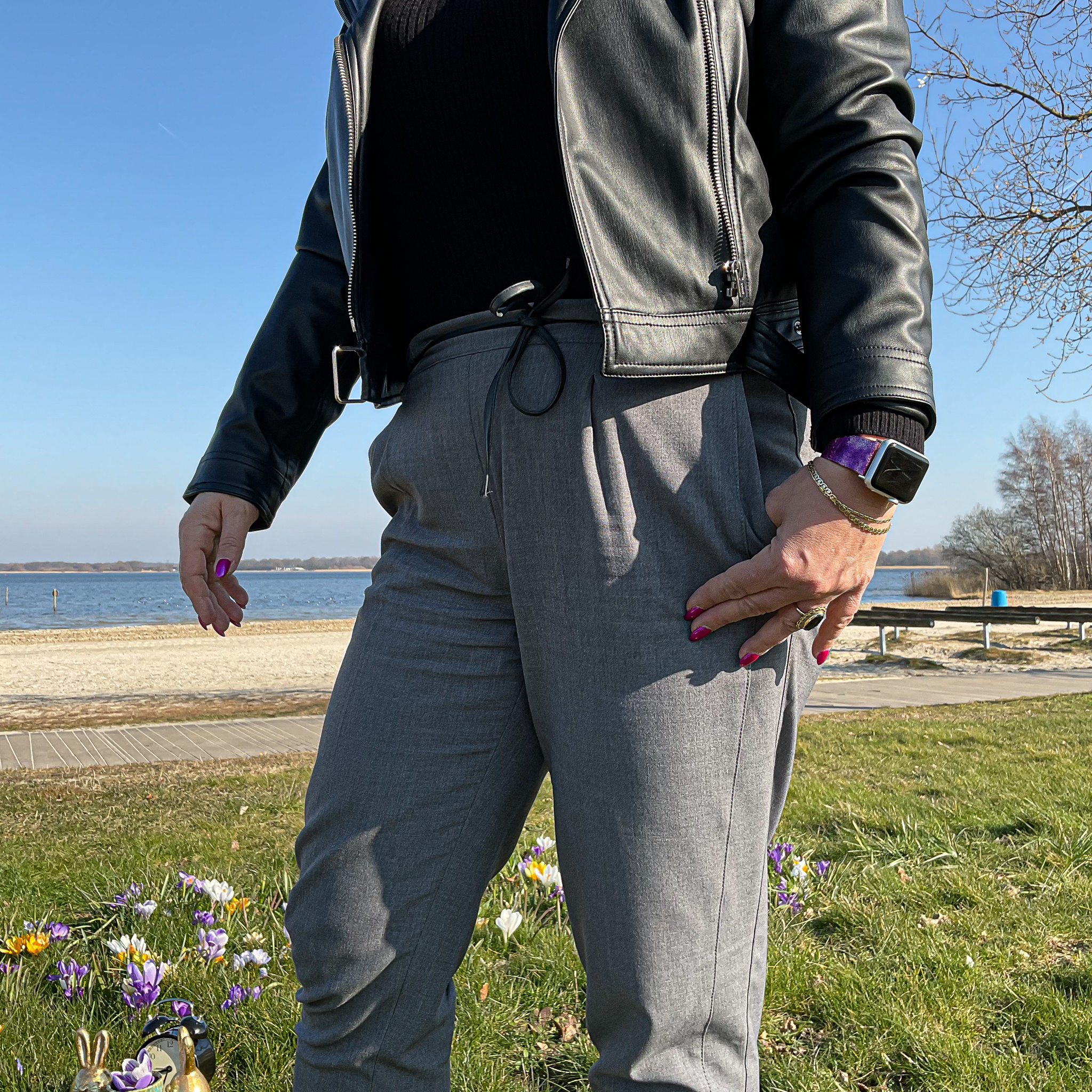Cinturino in pelle glitter per Apple Watch - viola