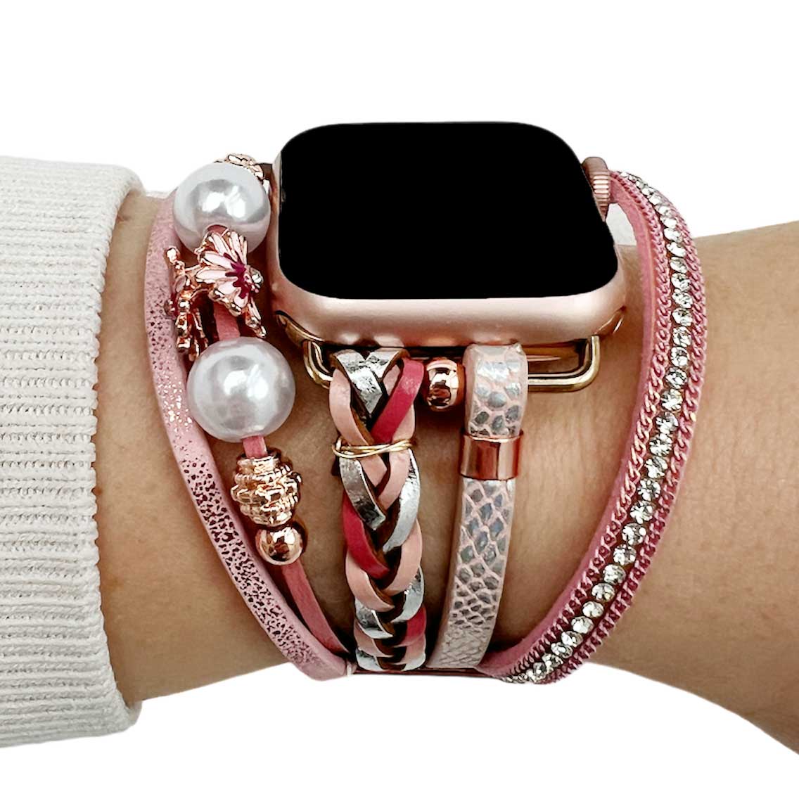 Cinturino gioielli Apple Watch – Liz rosa