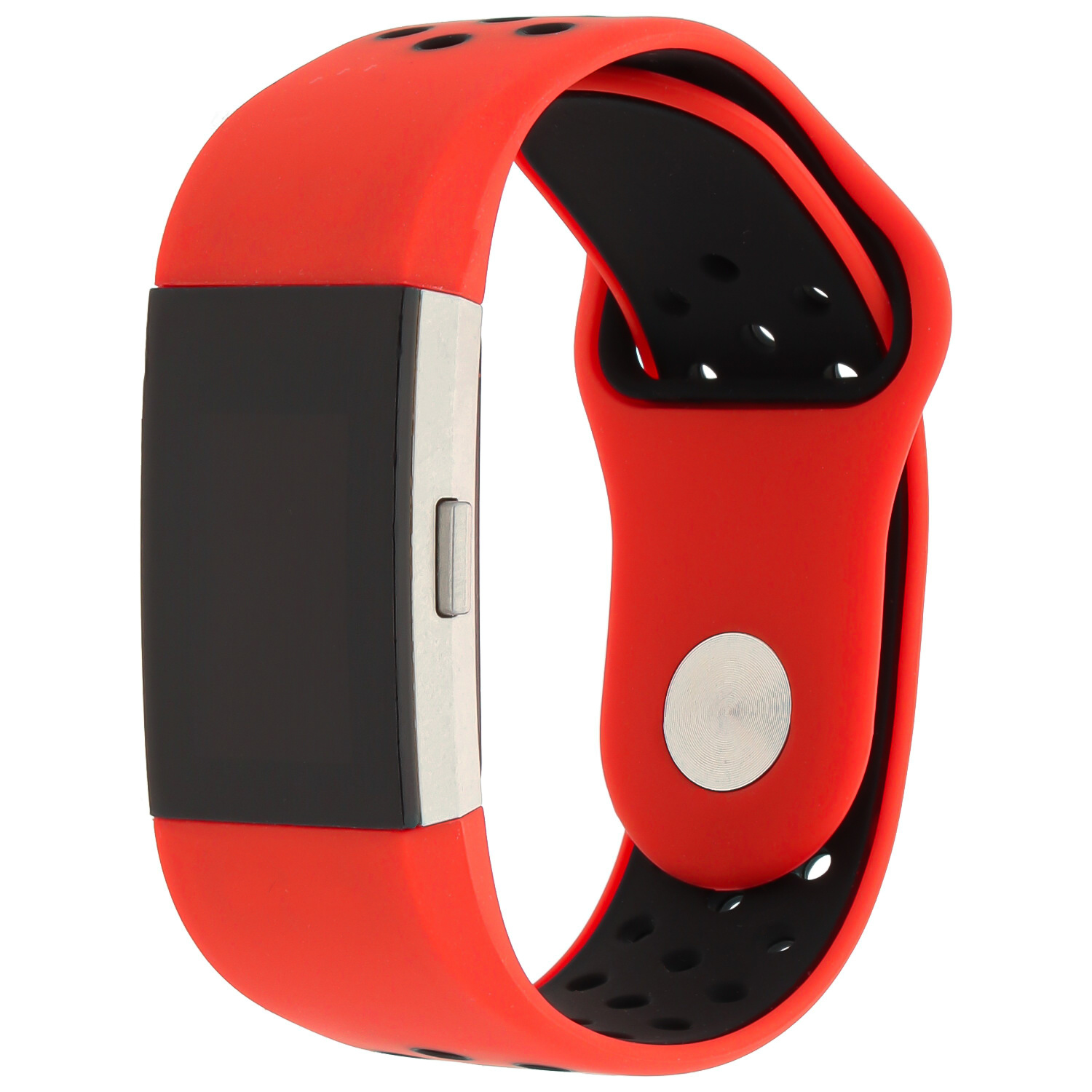 Cinturino doppio sport per Fitbit Charge 2 - rosso nero