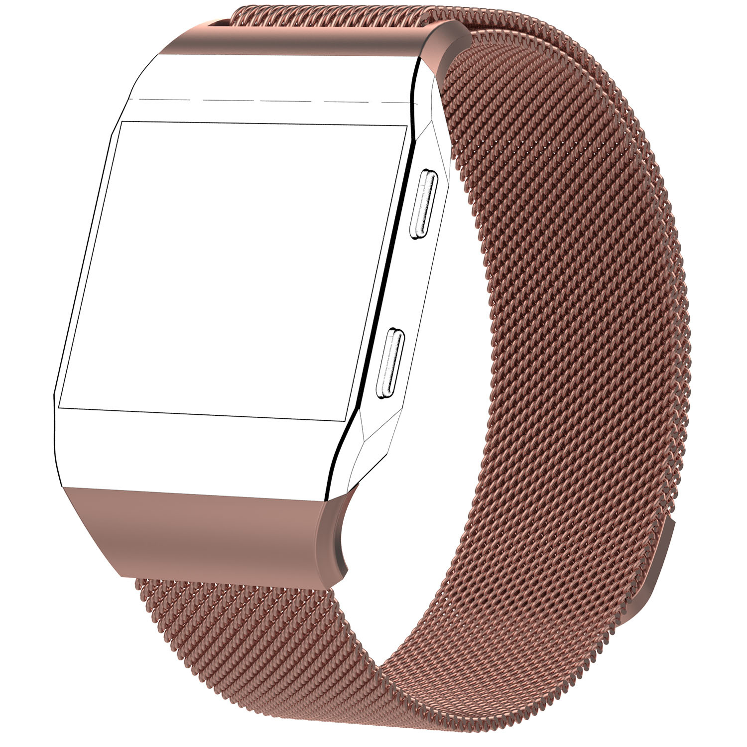 Cinturino loop in maglia milanese per Fitbit Ionic - rosa