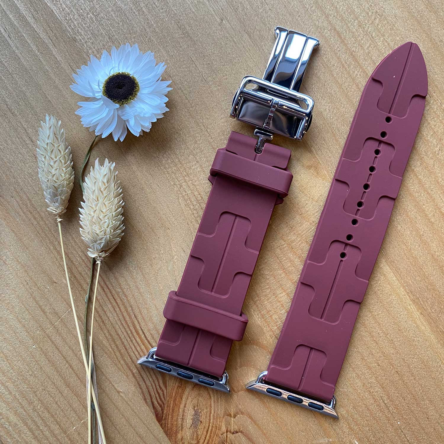 Cinturino sport Hermès simple tour kilim Apple Watch - rosso