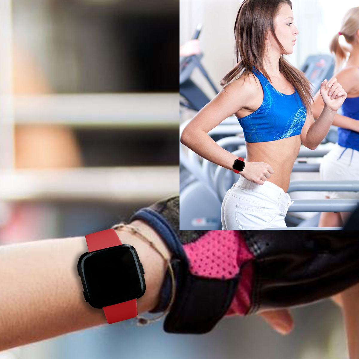 Cinturino sport in silicone per Fitbit Versa - rosso