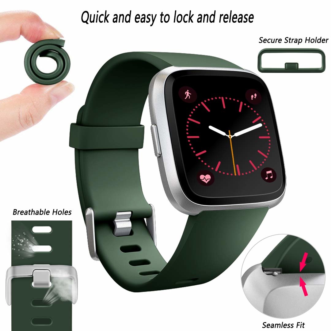 Cinturino sport per Fitbit Versa - verde militare