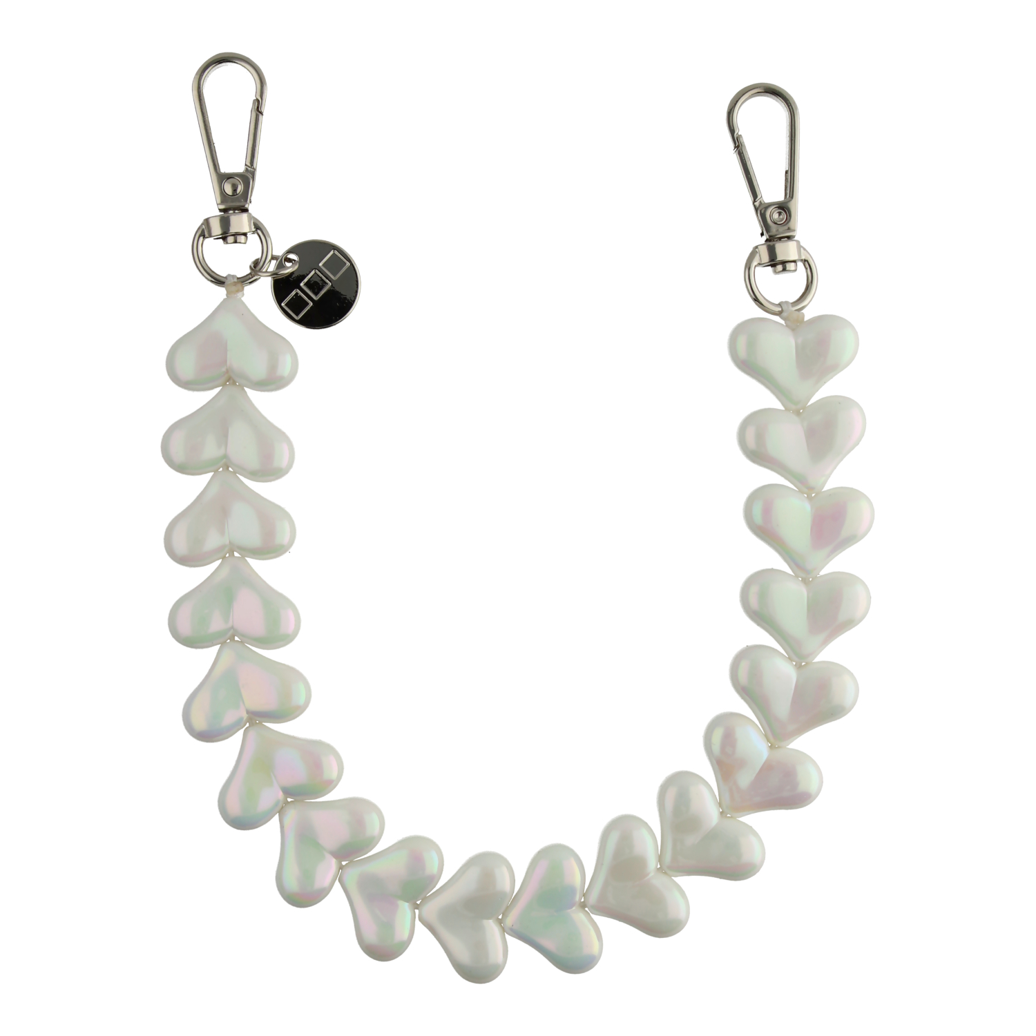 Catene di telefonia mobile Heart - bianco lucido - argento